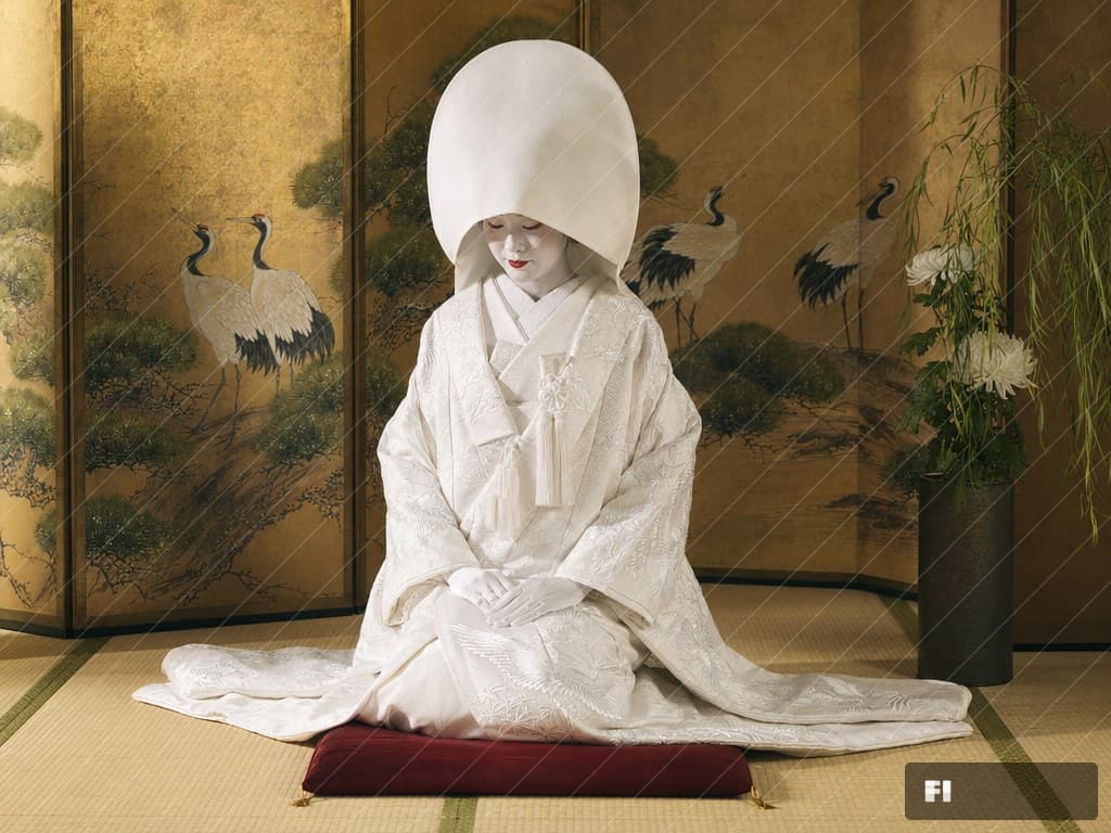 白無垢婚礼ポートレート — 和室スタジオ